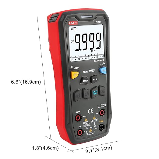 UNI-T Digital Multimeter Smart,UT60S True RMS,9999 Counts 1000V AC DC Voltmeter Ammeter Capacitor Temperature,Fully Automatic Anti-Burn Intelligent Multimeter Tester