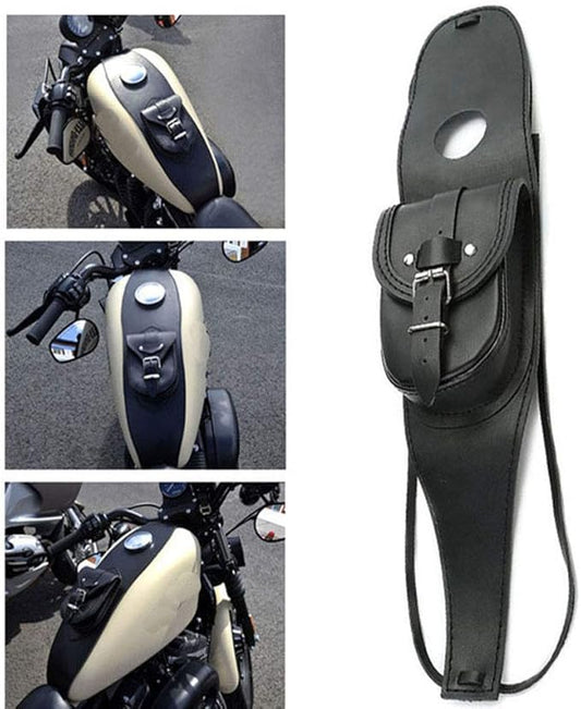 Motorcycle Gas Tank Leather Bag Dash Console Center Pouch Black Bag Leather for Harley Sportster XL 883 1200