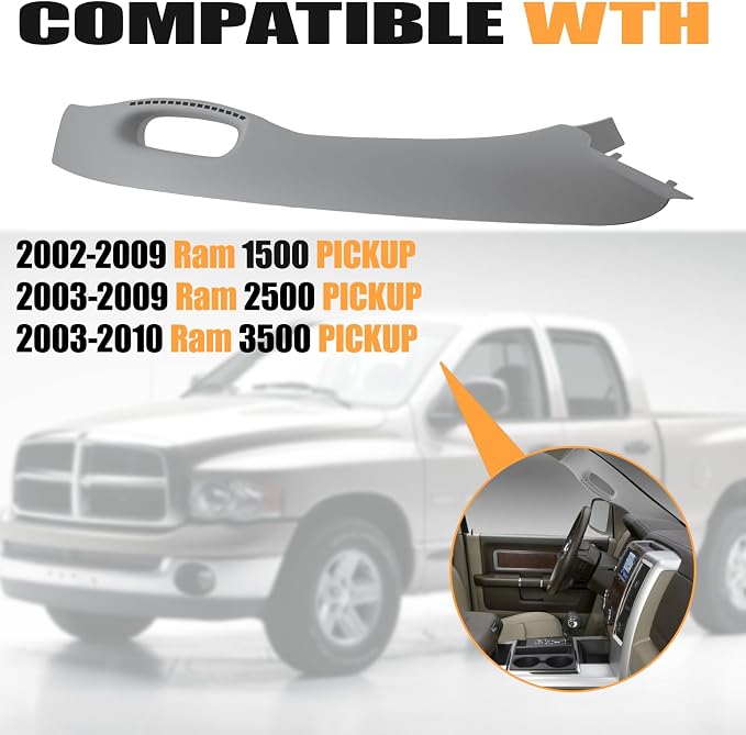 mexfitting Handlebar for Dodge Ram 1500/2500/3500 Pickup (2002-2010) - A-Seat F250 Gray Pair