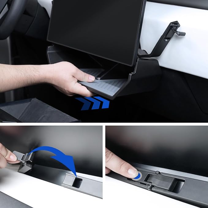 ELECFRESH Center Console Organizer Under Screen Storage Box for 2024 2025 2026Tesla Cybertruck Accessories, Dashboard Hidden Tray for Cybertruck (A)