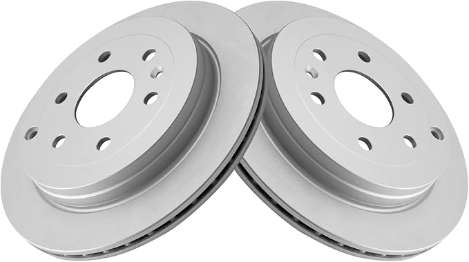 TRQ Rear Brake Rotors Set Vented Premium G-Coated Compatible with 2008-2017 Buick Enclave 2009-2017 Chevrolet Traverse 2007-2016 GMC Acadia 2017 Acadia Limited 2007-2010 Saturn Outlook