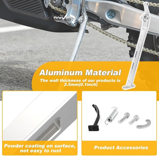 Dirt Bike Side Stand Kickstand Compatible with Stark Varg MX & EX | Aluminum, Parking Support Leg, Large Footpad