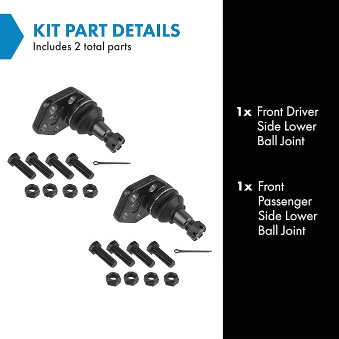 TRQ Front Lower Ball Joint Set Compatible with 2000-2002 Dodge Ram 2500 Ram 3500