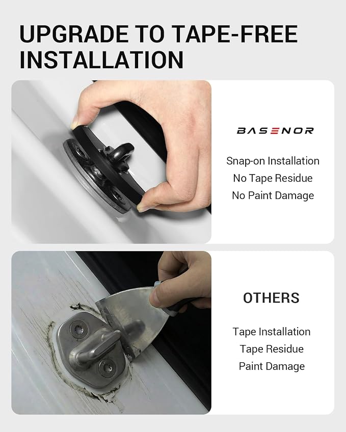 BASENOR 2026-2024 Tesla Model Y Model 3 Center Console Organizer and Model Y Model 3 Door Lock Cover