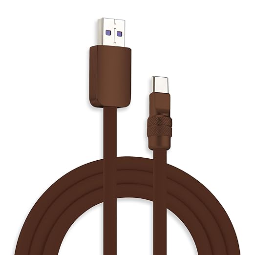 chubbycable Chubby 2.0 USB C 120W Fast Charging Cable Silicone Soft Durable USB C Cable Extra Thick Charger Cord Compatible with iPhone 17-15 Series iPad, Chocolate+Chocolate, USB-A to Type-C, 9.8FT