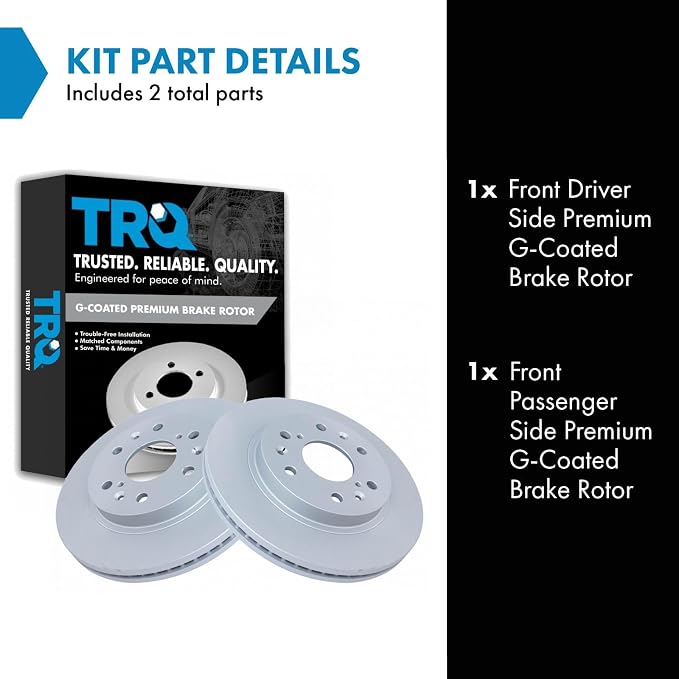 TRQ Front Disc Brake Rotor Pair Set for Avalanche/Escalade/Escalade ESV EXT Express 1500 Van Savana 1500 Van Sierra Sierra Classic Silverado Tahoe Yukon