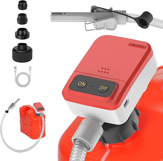PETASOON Patented Fuel Transfer Pump Battery & USB Powered Operated 3.8GPM Gas Can Electric Automatic Pumps Transfer Gasoline Diesel Oil Liquid Water with Auto Stop(Gas Can Not Included)