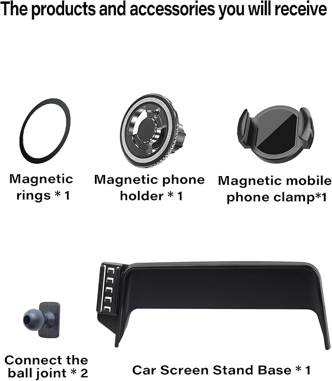 Magnetic Car Phone Mount for 2021-2026 Nissan Rogue / 2019-2025 Altima / 2020-2025 Sentra, for MagSafe Strong Magnets Cell Phone Holder 8-Inch Touch Screen Cradles,with portable phone gripper