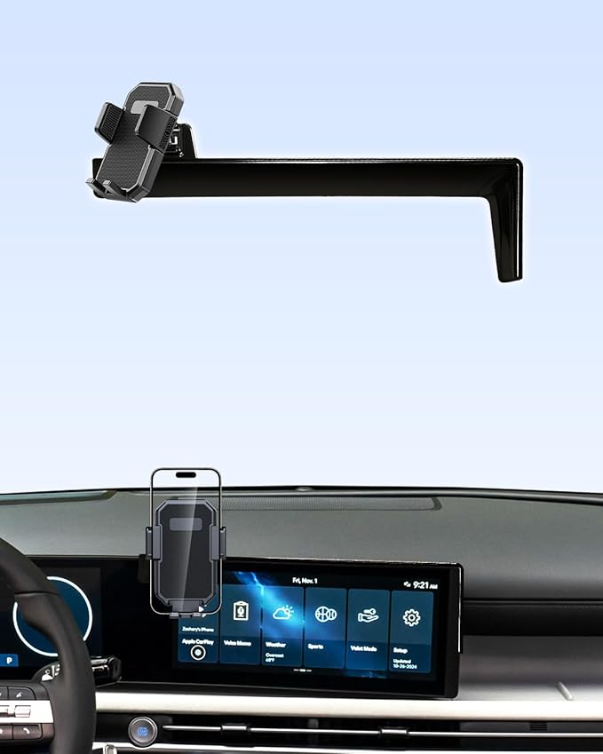 PZK Car Phone Holder for Hyundai Tucson/Tucson Hybrid 2025 2026 Accessories 12.3-Inch Screen Fixed Clip, Auto Lock Car Phone Mount, 360° Rotation Automobile Cradles Fit iPhone & 4.0-7.0'' Smartphones