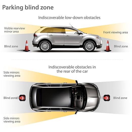 Car Reverse Backup Radar System,Shkalacar Front and Rear Parking Sensors Kit, 8/Sensors Electronics Cars Parking Assistance Reversing Radar with LED Display and Sound Warning
