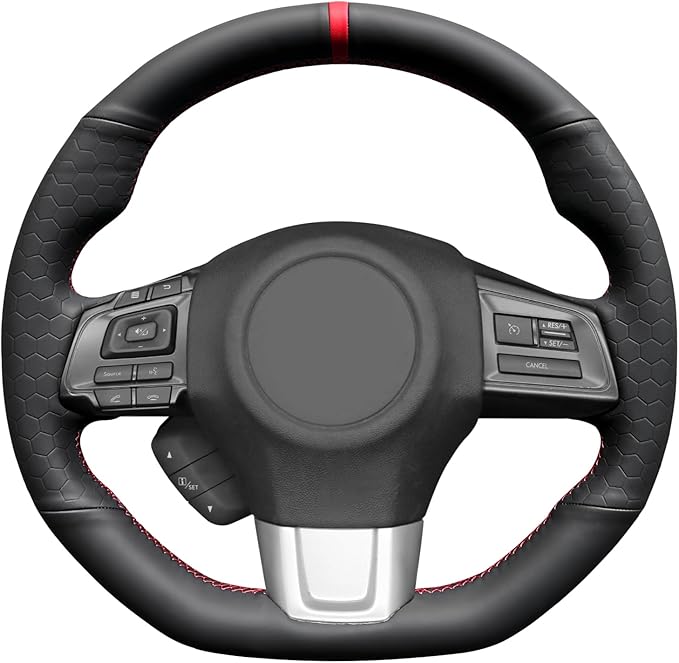 MEWANT Hand Stitch Steering Wheel Cover Wrap for Subaru WRX / WRX STI 2015-2021 - Steering Wheel Accessories