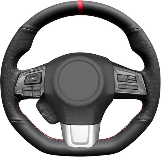 MEWANT Hand Stitch Steering Wheel Cover Wrap for Subaru WRX / WRX STI 2015-2021 - Steering Wheel Accessories