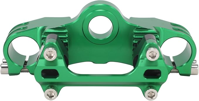 Motorcycle Top Triple Clamp 7/8" 22MM Upper Triple Tree Bar Mount with Risers Set CNC for KLX110 KLX 110 110L KLX110L 2002-2023 Green