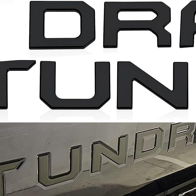 Pukonger Tailgate Insert Letters Compatible with Tundra 2022 2023 2024 2025 2026 3D Emblems with Strong 3-m Adhesive Matte Black