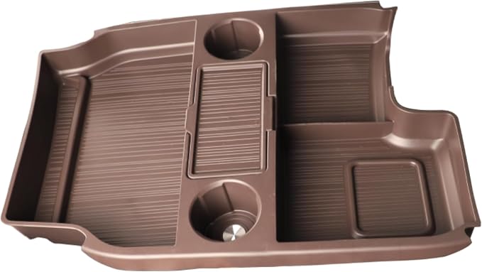 Compatible with 2026 Toyota Sienna Center Console Organizer with Cup Holder, Lower Storage Box Accessories (TPE Material with Original car Wood Grain (Compatible with 2021-2026 Toyota Sienna), Brown)