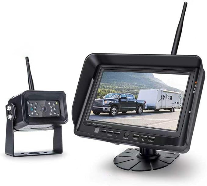 Digital Wireless Backup Camera System, No Interference, IP69k Waterproof Wireless Rear View Camera, 7’’ Display Wireless Reverse Monitor for RV/Truck/Trailer/Bus/Motorhome/5th Wheel/Pickup/Van