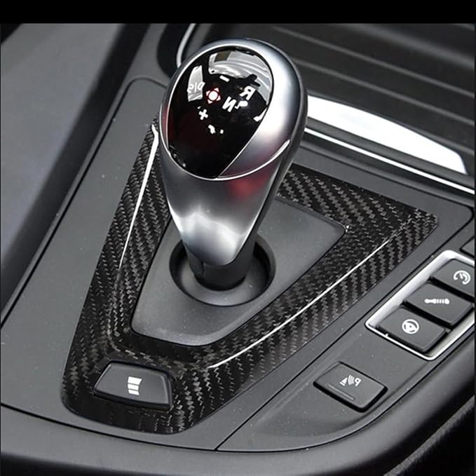 Fit for BMW F80 F82 M3 M4 2014 to 2019 Center Console Gearbox Decorative Panel Frame, Real Carbon Fiber Interior Accessories Gear Lever Panel Base Cover (RHD - Black Carbon)
