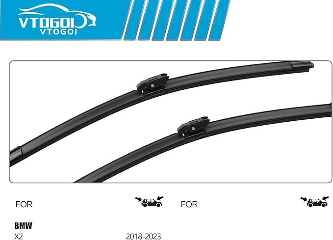 OEM Windshield Wiper Blades Replacement for BMW X2 2018 2019 2020 2021 2022 2023, All Weather Original Factory Quality Front & Rear Wipers Set 24"+20"+13" (Pack of 3)