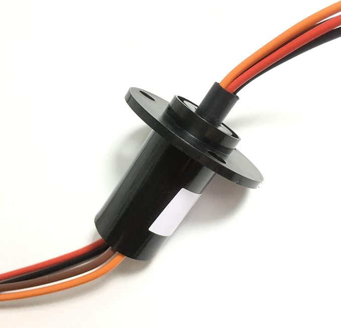 Taidacent 3 Wires 4 Wires 5A 10A 15A 30A Electrical Slip Ring Collector Ring Rotary Electrical Contact Joint Rotary Connector Commutator (4 Wires 15A Diameter 22mm)