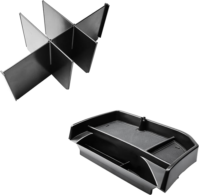 Center Console Divider & Dashboard Organizer Compatible with 2022 2023-2025 Chevy Silverado/GMC Sierra 1500 & 2024 2025 Silverado/Sierra 2500HD 3500HD Accessories, Dash Storage Tray Armrest Divider
