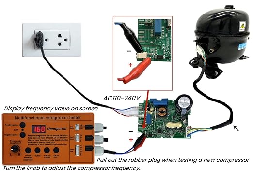 Multifunctional Refrigerator Compressor Tester, Refrigerator Inverter Compressor Pulse Solenoid Tester, DC Fan Damper Electric Valve Fault Detector