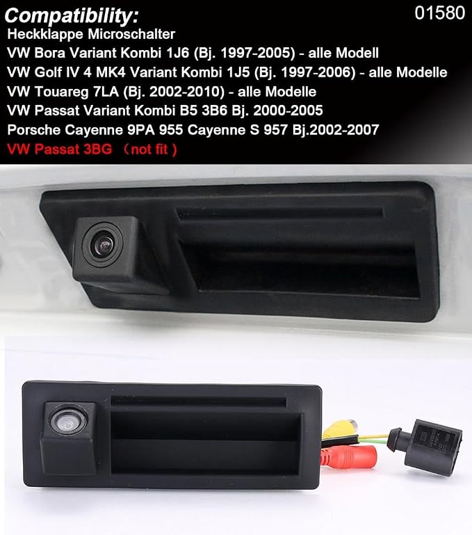1280 * 720 Pixels Car Backup Camera Replacement for VW Bora Variant Kombi Golf IV 4 MK4 Variant Kombi Touareg Passat Variant Kombi B5 3B6 Porsche Cayenne 9PA 955 Parking Reverse Vehicle Camera