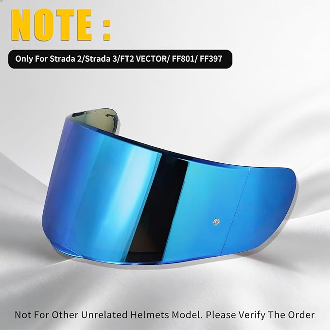 Helmet Visor Shield for SEDICI Strada II and Strada 3 /FF397/FF801Motorcycle Helmets Visor (Chrome Blue)