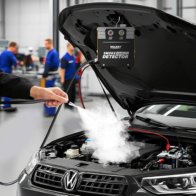 Solary Smoke Machine Automotive Tool - Fuel Leak Detectors Tester | Built-in Air Compressor Motor
