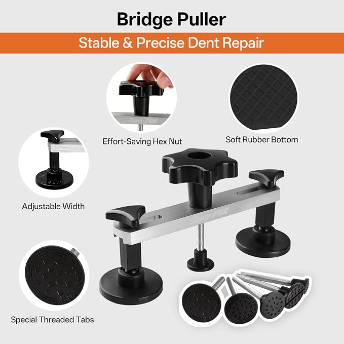 Paintless Dent Repair Kit for Car, PDR Dent Removal Tools with Dent Lifter & Pro Dent Puller Tabs, Auto Body Dent Puller for Car Dent Repair, Hail Damage Repair