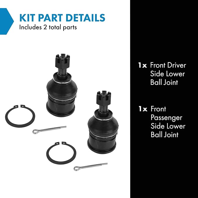 TRQ Front Lower Driver and Passenger Side Ball Joint Set Compatible with 1994-2001 Acura Integra 1992-2000 Honda Civic 1993-1997 Civic del Sol 1997-2001 CR-V