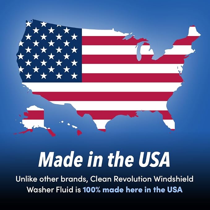 Clean Revolution Advanced All Season Windshield Washer Fluid Ultra Low VOC Formula - Extreme -27°F Winter Protection - Made in USA (Pack of 3)
