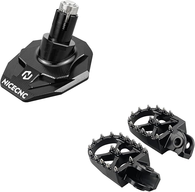 NICECNC Kickstand Foot Extension Pad & Puck + Wide Fat Forged Foot Pegs
