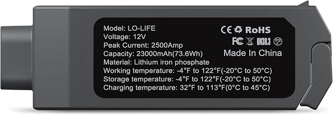 LOKITHOR Life 12V 2500 Amp Separate Jump Starter Battery Compatible for ApartX(Battery only)