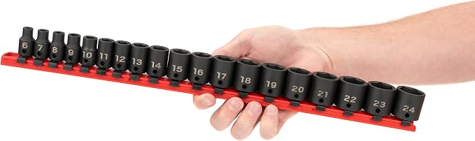 TEKTON 3/8 Inch Drive Impact Socket Set, 19-Piece | SID91106