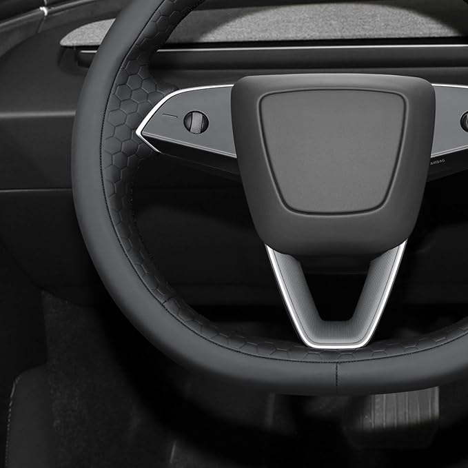 MEWANT DIY Stitching 3D Style Steering Wheel Cover Wrap for Tesla Model 3 Highland 2023-2025/Model Y 2025 Highland for Tesla Model 3/Model Y Accessories(3D Style)