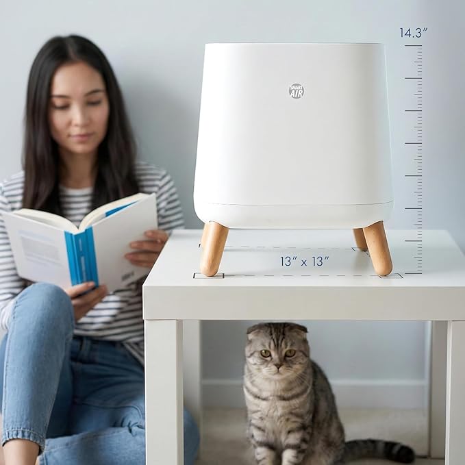 Smart Air(AKA Smart Health) Sqair Air Purifier|H13 HEPA &Activated Carbon|Cleans up to 900 sq ft/30 mins,23-52 dB|For Home, Bedroom, Office, Kitchen|Reduces Allergies, Smoke, Dust, Pet Odors|SA120-3-4