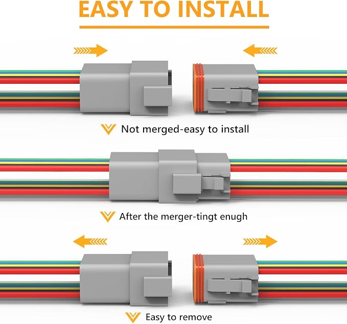 Newdeli Deutsch 12 Pin Connector Kit Waterproof Electrical Connector 16 AWG Male and Female Automotive Wire Connectors for Car Truck Boat, Dt Connector 1 Sets