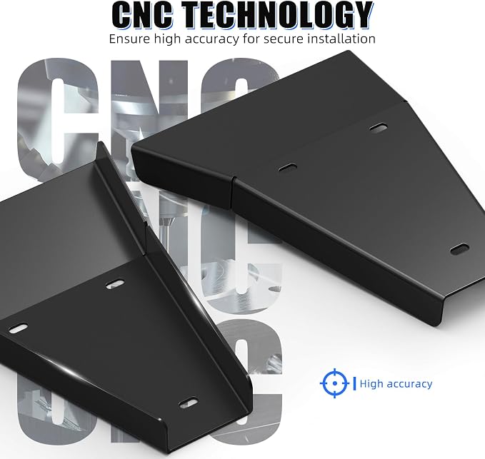 NICECNC A-Arm Skid Plates 6061-T6 Aluminum Compatible with Yamaha Raptor 700 YFM700 2006-2011 2013-2026, Raptor 700R YFM700R 2012 2016-2026, Heavy-Duty Suspension Protectors, Black CNC-Machined Guards