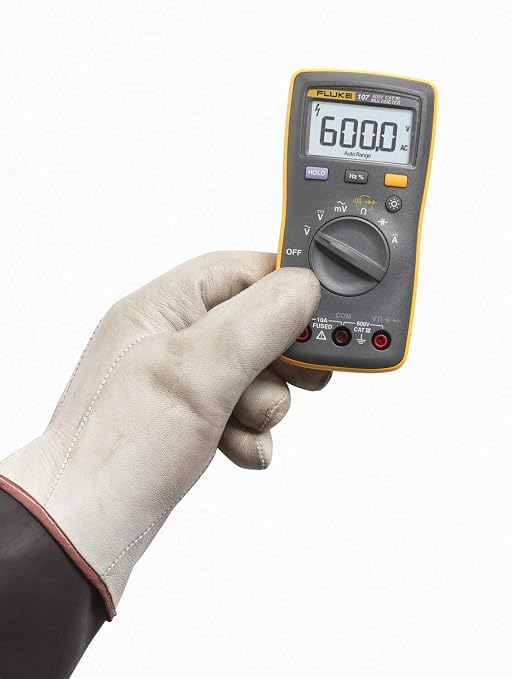Fluke 107 AC/DC Current Handheld Digital Multimeter, Gray | AC/DC Current