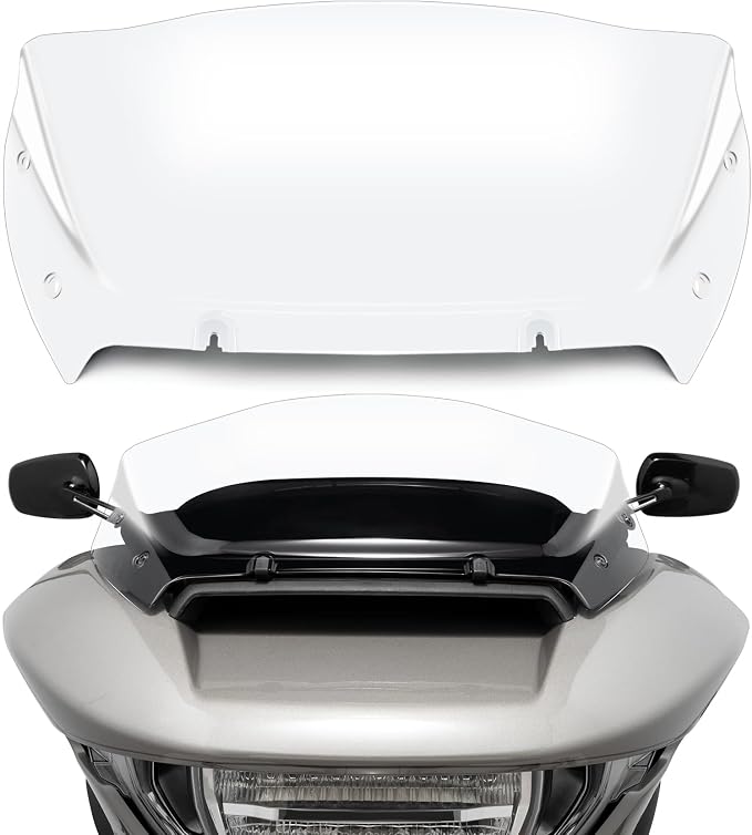 9" Wave Windshield Windscreen Wind Splitter Compatible with Harley Davidson CVO Road Glide FLTRXSE 2023-up, CVO Road Glide ST FLTRXSTSE 2024-up, Road Glide FLTRX 2024-up (Clear)