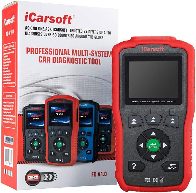 Auto Diagnostic Scanner iCarsoft FD V1.0 for Ford/Holden, ABS, SRS, Oil Service Reset ect (Red)