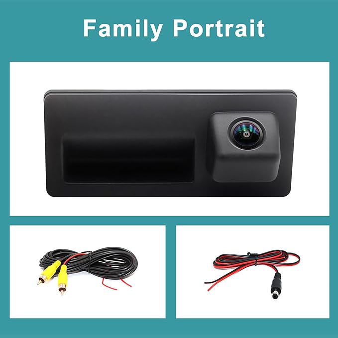 Vehicle Backup Camera CCD Compatible for Audi A4 A4L A3 S4 RS4 B9 for VW Lavida Plus Skoda Car Rear View AHD 1080P Camera Reverse Parking Fisheye Lens Waterproof Cam Car Trunk Handle Camera
