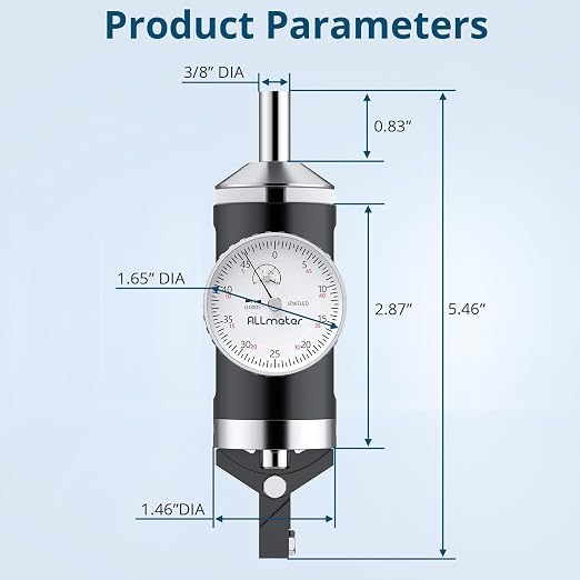 Coaxial Centering Indicator 0-0.15"/0.0005" Resolution,Co-Ax Dial Test Indicator with 6 Feelers,3/8" Shank,for CNC Mill,Lathe,Boring Machine Center Alignment