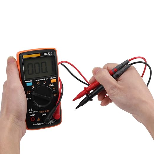 Multimeter, AN8008 True-RMS Digital Multimeter AC DC Voltage Ammeter Current Ohm Meter Ranging Fast Accurately Measures Voltage with Bag