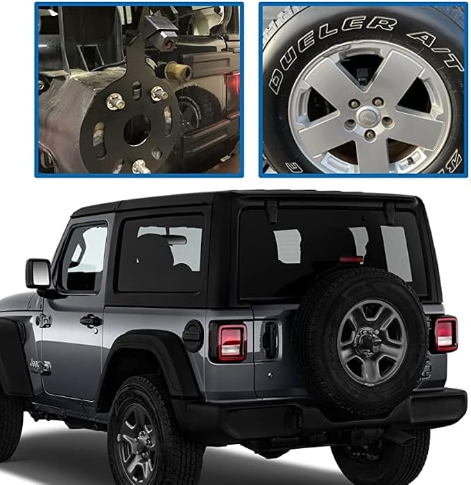 EWAY Classic 1.0 Backup Camera w/20FT RCA Extension Cable for Jeep Wrangler Spare Tire Mount 2007-2018, Rear View Reverse Camera for JK JKU Rubicon Sahara Removable Guidelines w/OEM Monitor Adapter