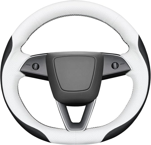 MEWANT DIY Stitching Steering Wheel Cover Wrap for Tesla Model 3 Highland 2023-2025/Model Y 2025 Highland for Tesla Model 3/Model Y Accessories(3D Style)