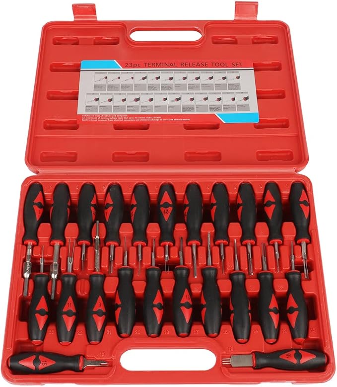 23Pcs Terminal Release Kit Universal Wire Connector Removal Pin Release Tool Electrical Connector Tool Set for Most Domestic and Imported Vehicles