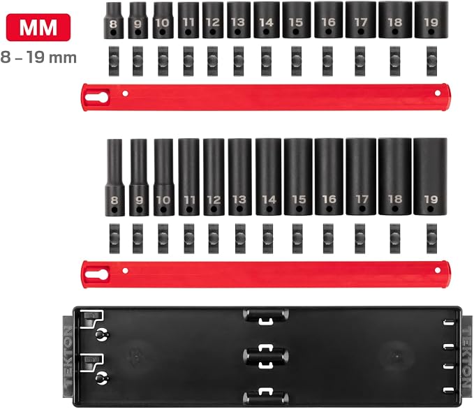 TEKTON 3/8 Inch Drive Impact Socket Set, 24-Piece | SID91213