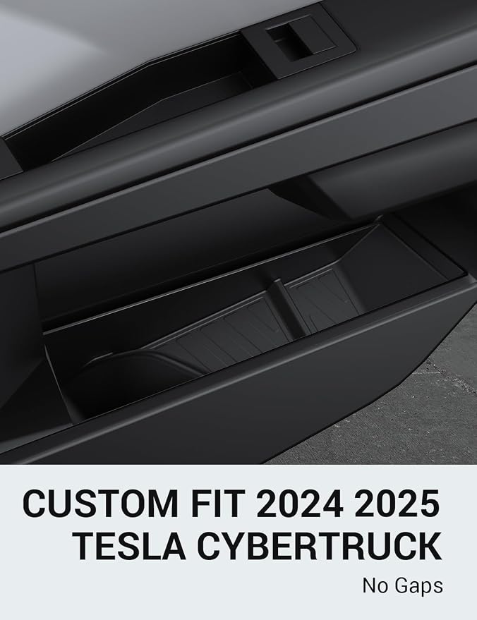 Motrobe Tesla Cybertruck Door Side Storage Box Front Rear Door Tray Organizer Slot Pockets Handle Insert Protector TPE Cybertruck Accessories 2024 2025 4PCS