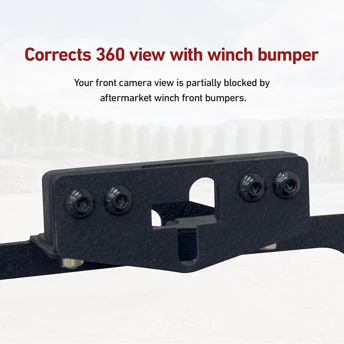 Front Camera Relocation Bracket Compatible with 2021 2022 2023 2024 2025 Ford Bronco | Corrects 360 View with Winch Bumper | Adjustable for Different Setups